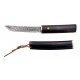 Cuchillo Tanto Tramuntana con hoja de damasco y mango de ébano