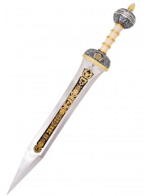 Épée de Jules César avec finition dorée et noire