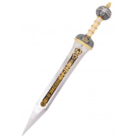 Épée de Jules César avec finition dorée et noire