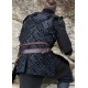 Armadura LARP de cuero negro con diseño celta