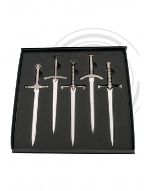 Ensemble de 5 ouvre-lettres épées Game of Thrones en boîte