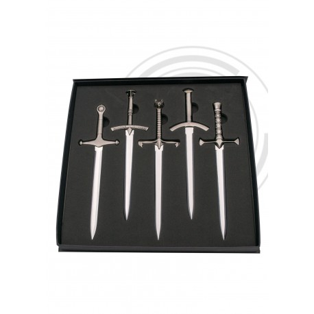 Ensemble de 5 ouvre-lettres épées Game of Thrones en boîte