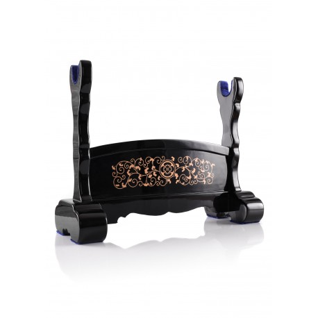 Support en bois noir pour Tachi avec design de rouleau