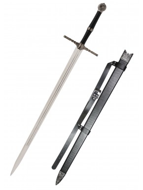 Espada Witcher de aço de duas mãos com bainha
