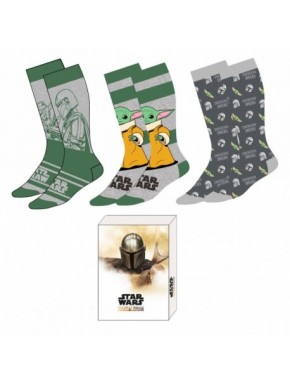 Pack de chaussettes The Mandalorian en tons verts et gris