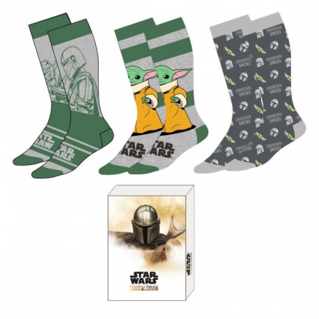 Pack de chaussettes The Mandalorian en tons verts et gris