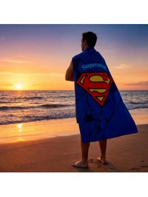 Serviette en microfibre bleue Superman avec emblème