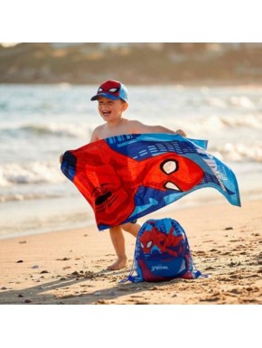 Ensemble serviette et sac bleu Spider-Man