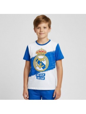 Pyjama court Real Madrid pour enfants en bleu et blanc
