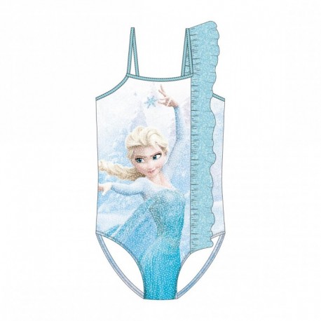 Fato de banho azul Frozen com Elsa e Olaf para meninas