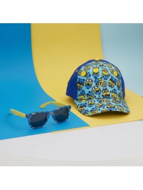 Casquette bleue et lunettes de soleil Minions imprimées