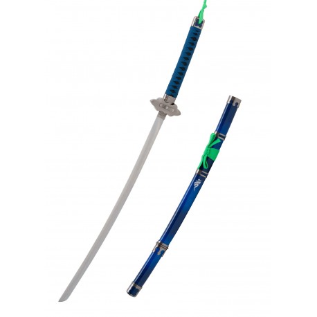 Katana bleu Kurikara de Blue Exorcist avec fourreau.