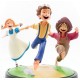 Statue de Tom Sawyer et amis sur base verte