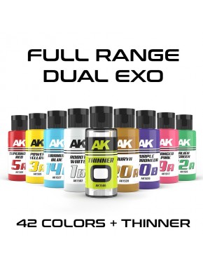 Gamme Complète Dual Exo AK-Interactive avec 42 couleurs et diluant