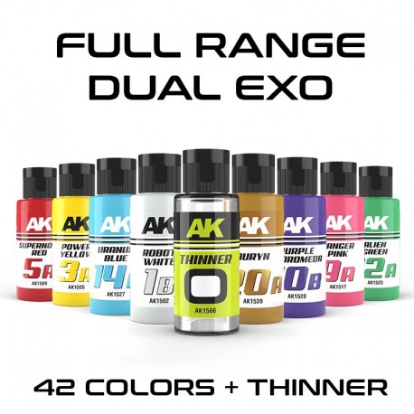 Gamme Complète Dual Exo AK-Interactive avec 42 couleurs et diluant