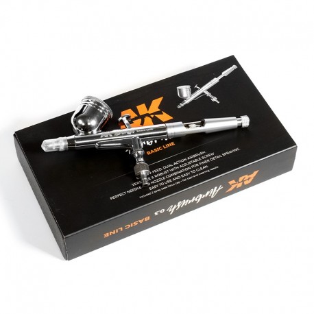 Aerógrafo AK Linha Básica 0.3mm na caixa