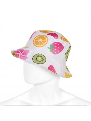 Chapeau bob enfant multicolore avec imprimé de fruits
