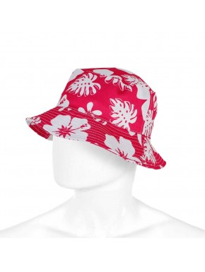 Chapeau enfant bob rouge avec imprimé floral