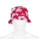 Chapeau enfant bob rouge avec imprimé floral