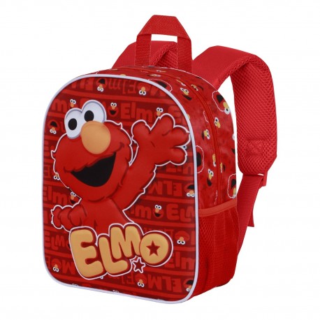 Mochila vermelha 3D do Elmo da Vila Sésamo