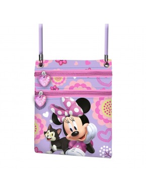 Sac lilas Minnie Mouse avec deux fermetures éclair et sangle