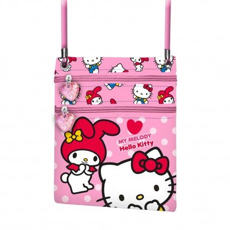 Bolso pequeño rosa Hello Kitty con correas y compartimentos