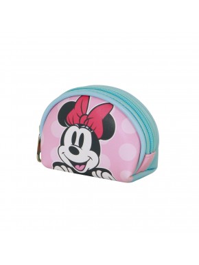 Porte-monnaie ovale rose avec design Minnie Mouse de Disney