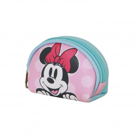 Porte-monnaie ovale rose avec design Minnie Mouse de Disney