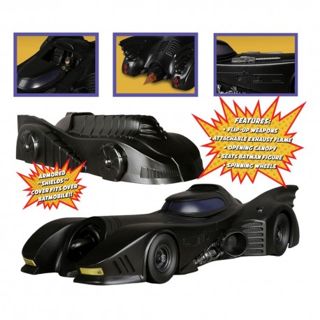 Batmobile 1989 Mezco Toys com acessórios do Batman