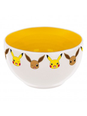 Bol en céramique Pokémon avec visages de Pikachu et Eevee