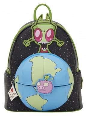 Mochila mini Invader Zim da Loungefly, design brilhante