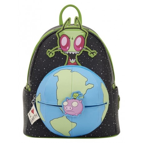Mochila mini Invader Zim da Loungefly, design brilhante