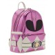 Mochila mini Pink Ranger rosa metálico con diseño de casco