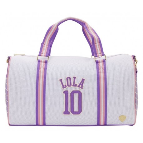 Bolso sport blanco con detalles morados de Lola Bunny