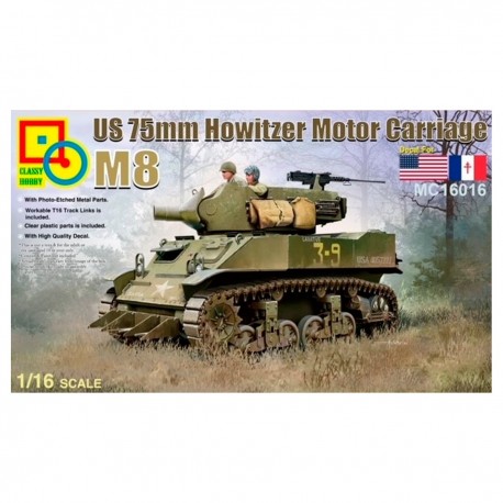 Modelo carro artilharia M8 Howitzer 75mm escala 1/16