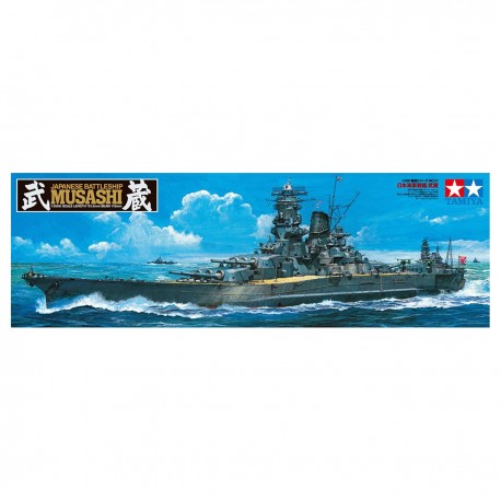 Modelo em escala 1/350 do couraçado japonês Musashi da Tamiya