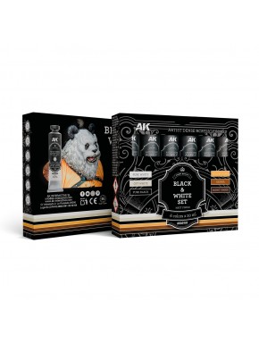 Set de peinture acrylique Noir & Blanc AK-Interactive