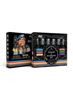 Set de peinture acrylique dense couleurs primaires et secondaires AK-Interactive