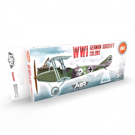 Set de pinturas acrílicas WWI German Aircraft Colors AK-Interactive