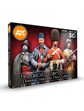Ensemble de peintures historiques de Pepe Gallardo avec 18 couleurs