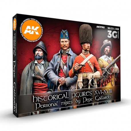 Ensemble de peintures historiques de Pepe Gallardo avec 18 couleurs