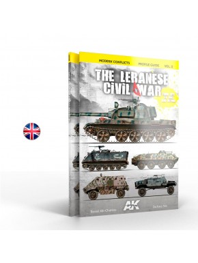 Capa de livro sobre guerra no Líbano com veículos militares