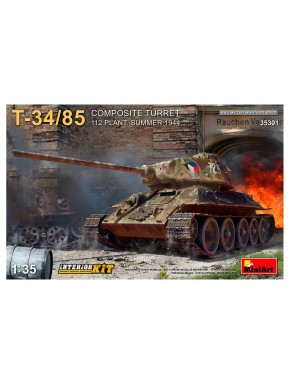 Modelo detalhado de tanque T-34/85 em escala 1/35