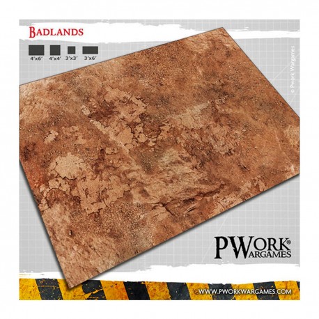 Tapis en néoprène Badlands pour wargames, 112x153 cm