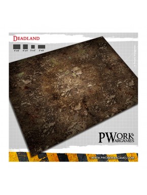 Tapis néoprène Deadland pour wargames avec design de terrain désolé