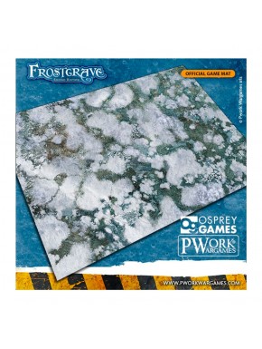 Tapis de jeu Frostgrave avec neige et pavés