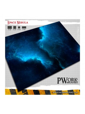 Tapis de jeu néoprène bleu nébuleuse spatiale de 112x153 cm
