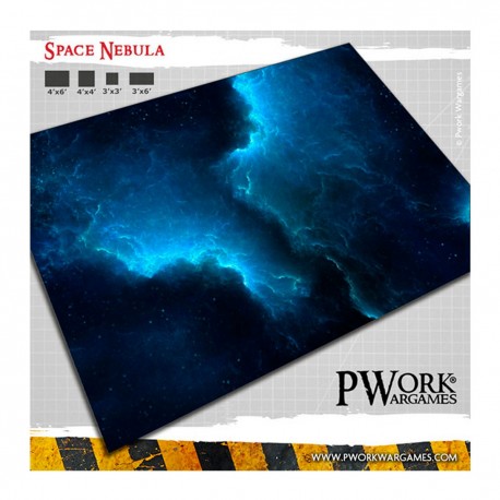 Tapis de jeu néoprène bleu nébuleuse spatiale de 112x153 cm