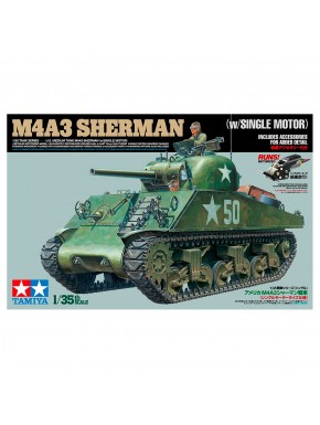 Modelo motorizado Tamiya M4A3 Sherman em escala 1/35