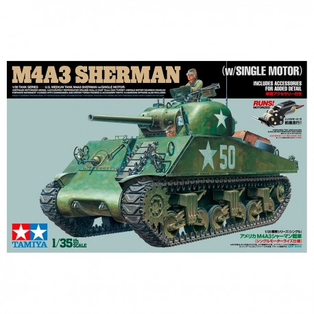 Modelo Tamiya M4A3 Sherman motorizado a escala 1/35